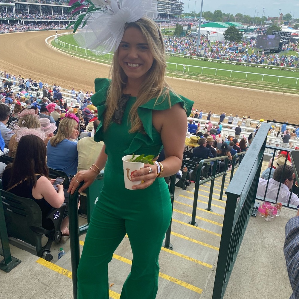 Kelly Green Jumpsuit - Picture 2 of 4